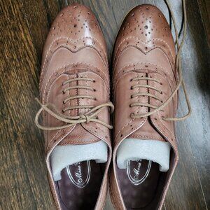 Mona Flying Women's Leather Oxfords Brogue Shoes 7.5